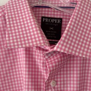 Proper Shirtings pink and white gingham check men’s shirt
